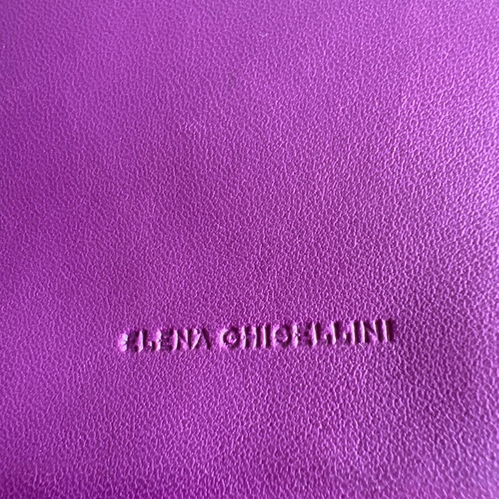 Elena Ghisellini Purple Leather 11" Tablet Case Cross body Padded Bag - Picture 6 of 14